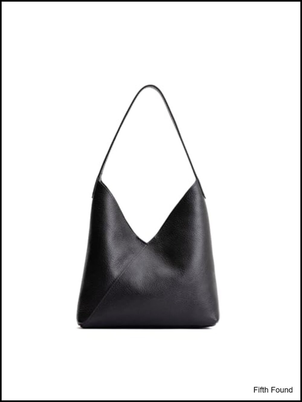 Full grain leather slouchy shoulder bag, hobo silhouette, magnetic closure